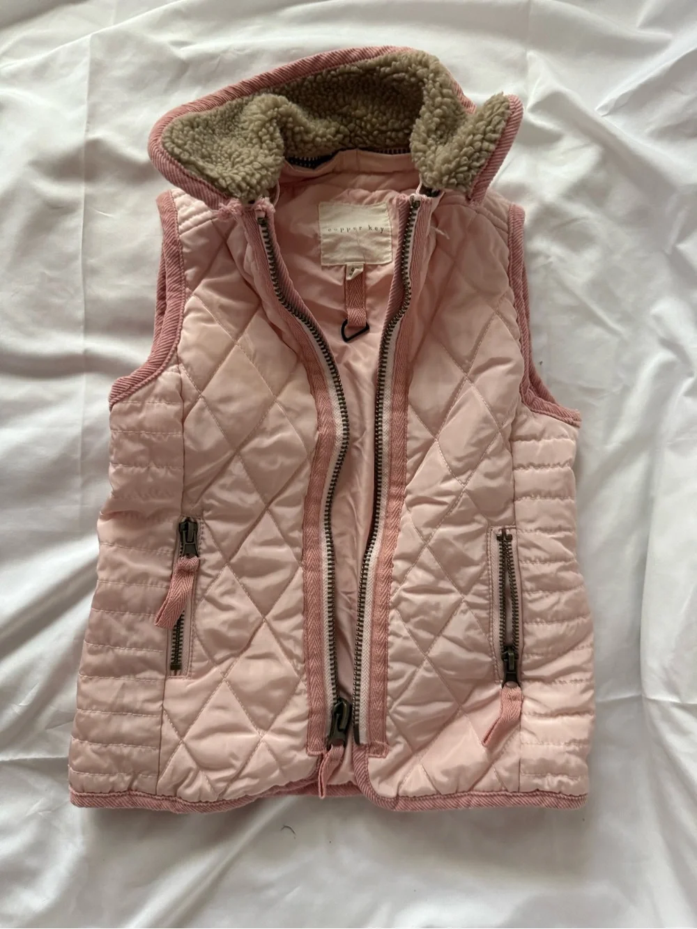 Copper Key light pink quilted jacket